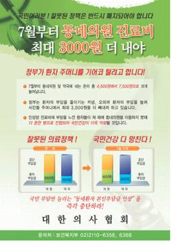 의협, 정액제 폐지 반대 포스터 제작·배포