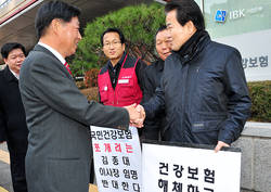경만호·정동영 건보통합·한미 FTA 놓고 설전
