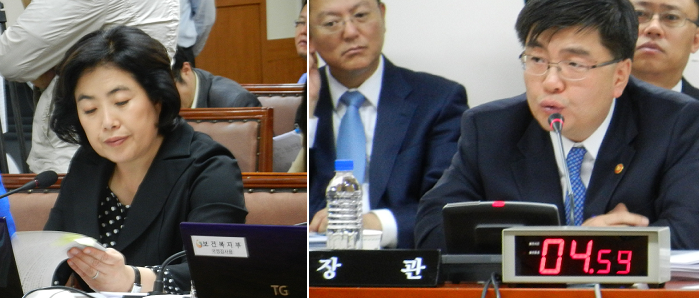 (좌) 한나라당 박순자 의원, 임채민 보건복지부 장관