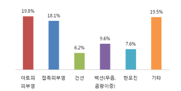 만성손습진 환자의 동반 피부질환.