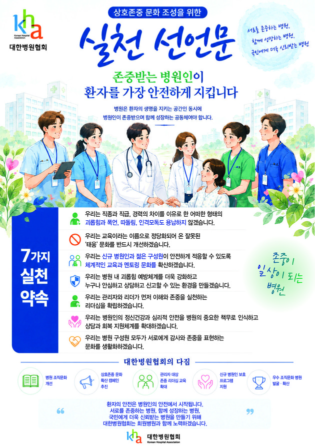 병협, '태움·직장괴롭힘 근절' 선언…상호존중 문화 만든다